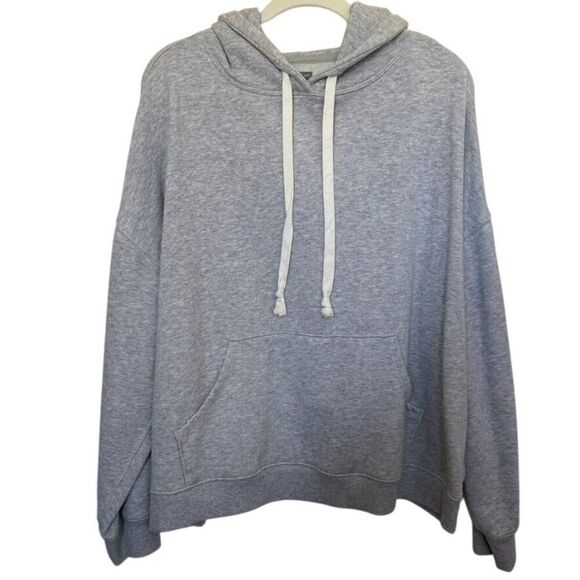 aerie Gray Hoodie with Kangaroo Pouch, Women's size XL, drawstring, Cotton/Poly - Picture 1 of 10